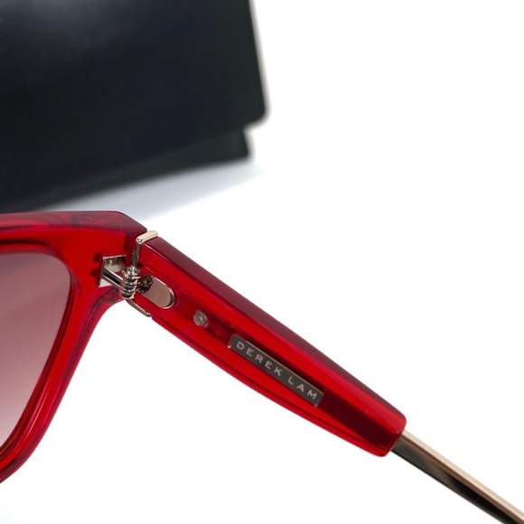 Derek Lam Natalie Red Sunglasses Rectangular Shape - Picture 5 of 10